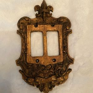 Fleur de lis Old World light switch double cover